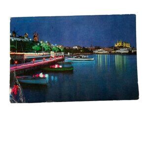 Vintage Postcard Mallorca Palma Spain Harbor